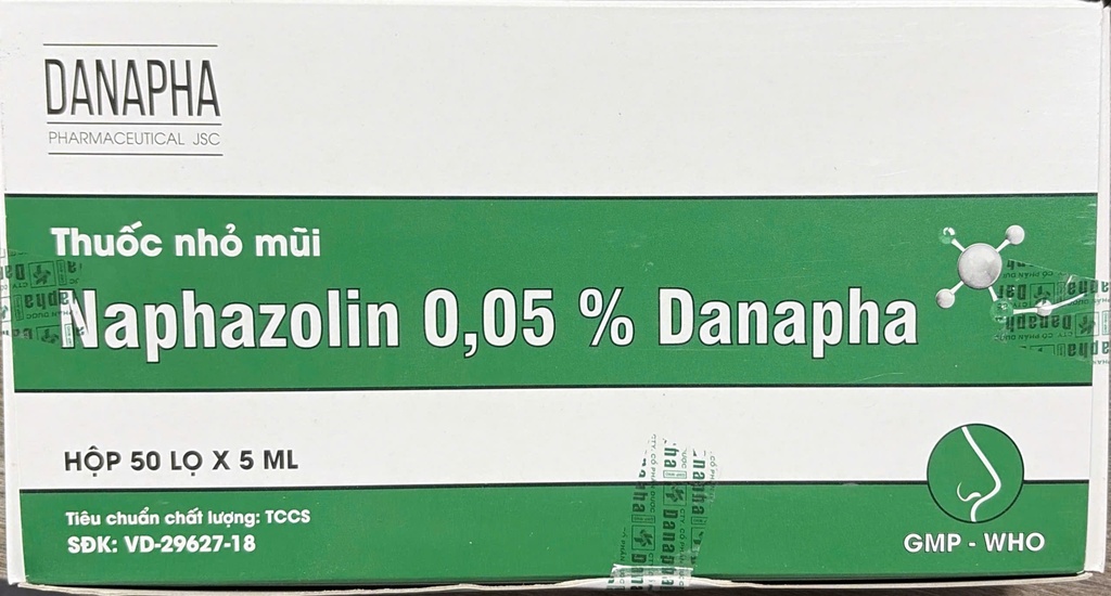 Naphazolin 0.05% Nhỏ Mũi Đà Nẵng (H/50lọ/5ml)