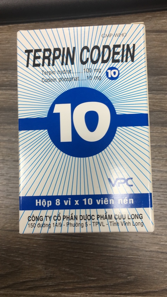 Terpin Codein 10 Cửu Long (H/80v) 
