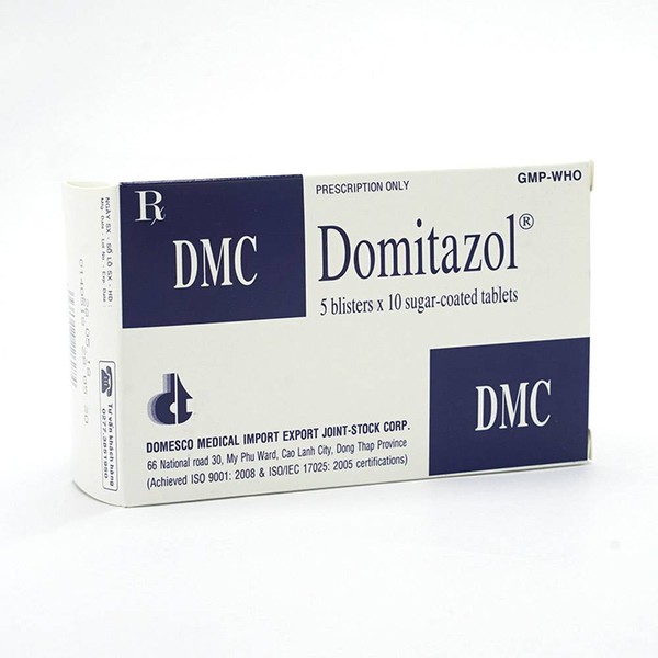 Domitazol Thuốc Lợi Tiểu DMC Đồng Tháp (H/50v) Date 08/2027