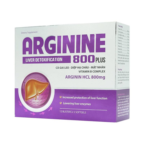 Arginine 800 Plus Arginin HCL 800mg Akopha Pháp (H/60v) Tím