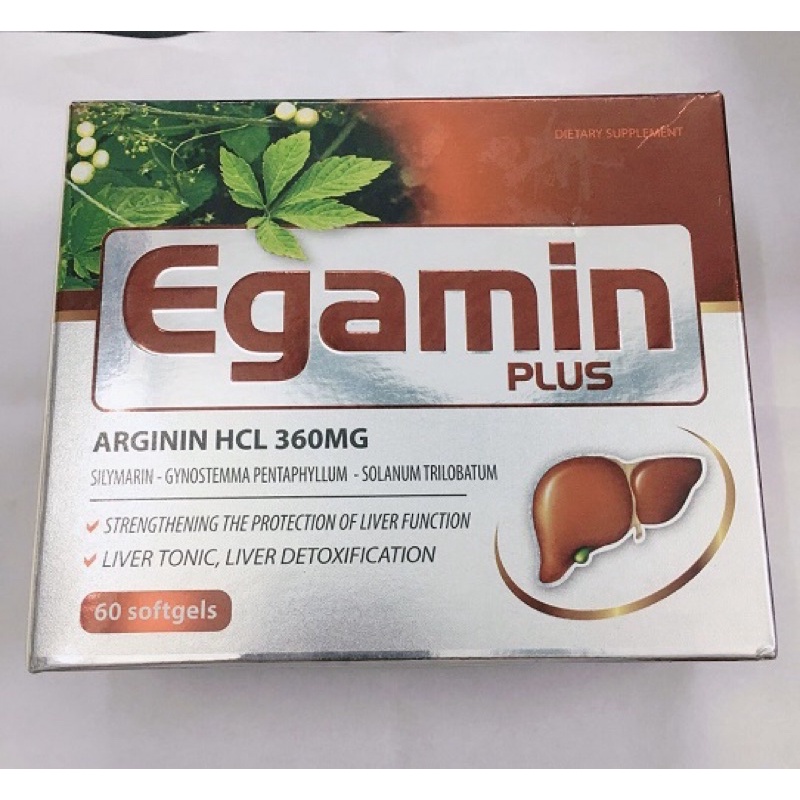 Egamin Plus Arginin 360mg Bổ Gan Giải Độc Tradiphar (H/60v) Date 05/2026