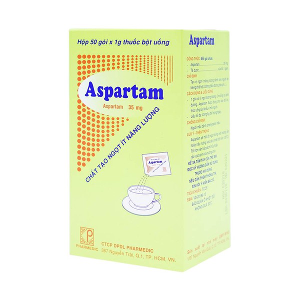Aspartam Đường Ăn Kiêng  Pharmedic (H/50gói/1g) Date 08/2027