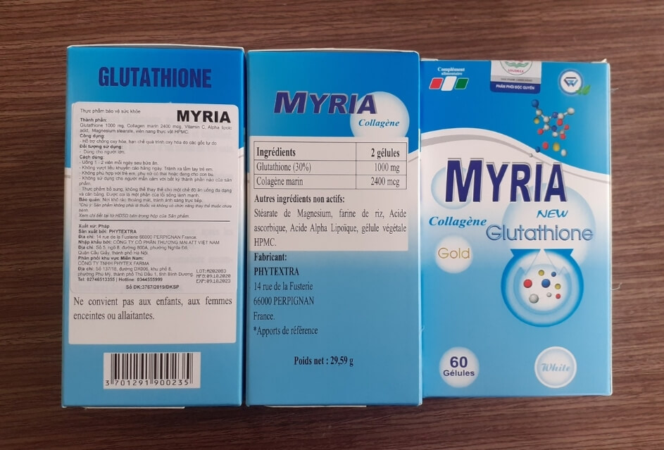 Myria glutathione Pháp (Lọ/60v) Date 06/2026