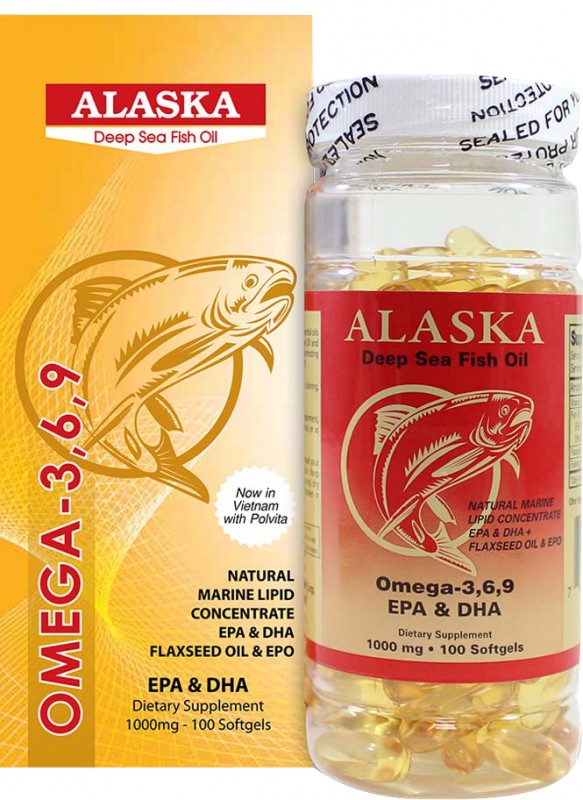 Alaska Deep sea fish oil Omega 369 Nu-health  Mỹ (Lọ/100v) 