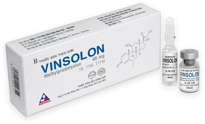 Vinsolon Methylprednisolon 40mg Tiêm Vĩnh Phúc (H/10lọ) 