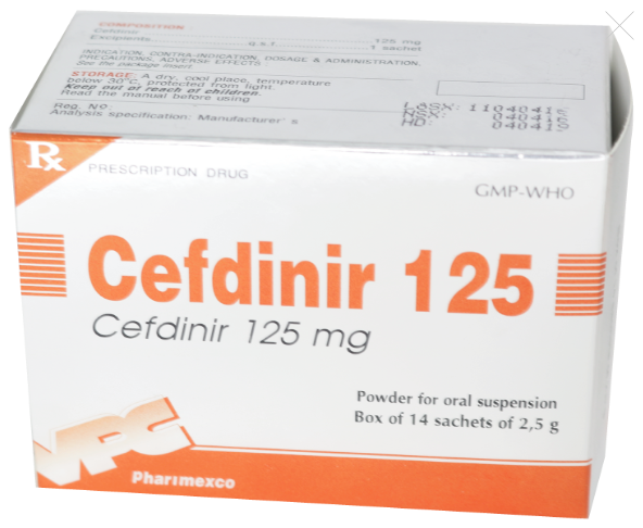 Cefdinir 125mg Pharimexco (H/14g/2.5g) Date 06/2026