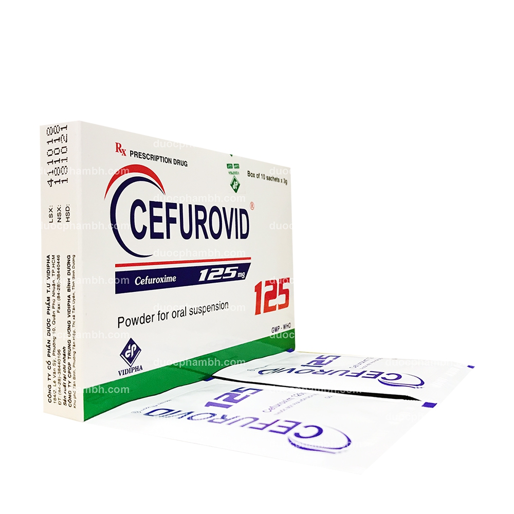 Cefurovid Cefuroxim 125mg Vidipha (H/10 gói/3g) date 08/2026