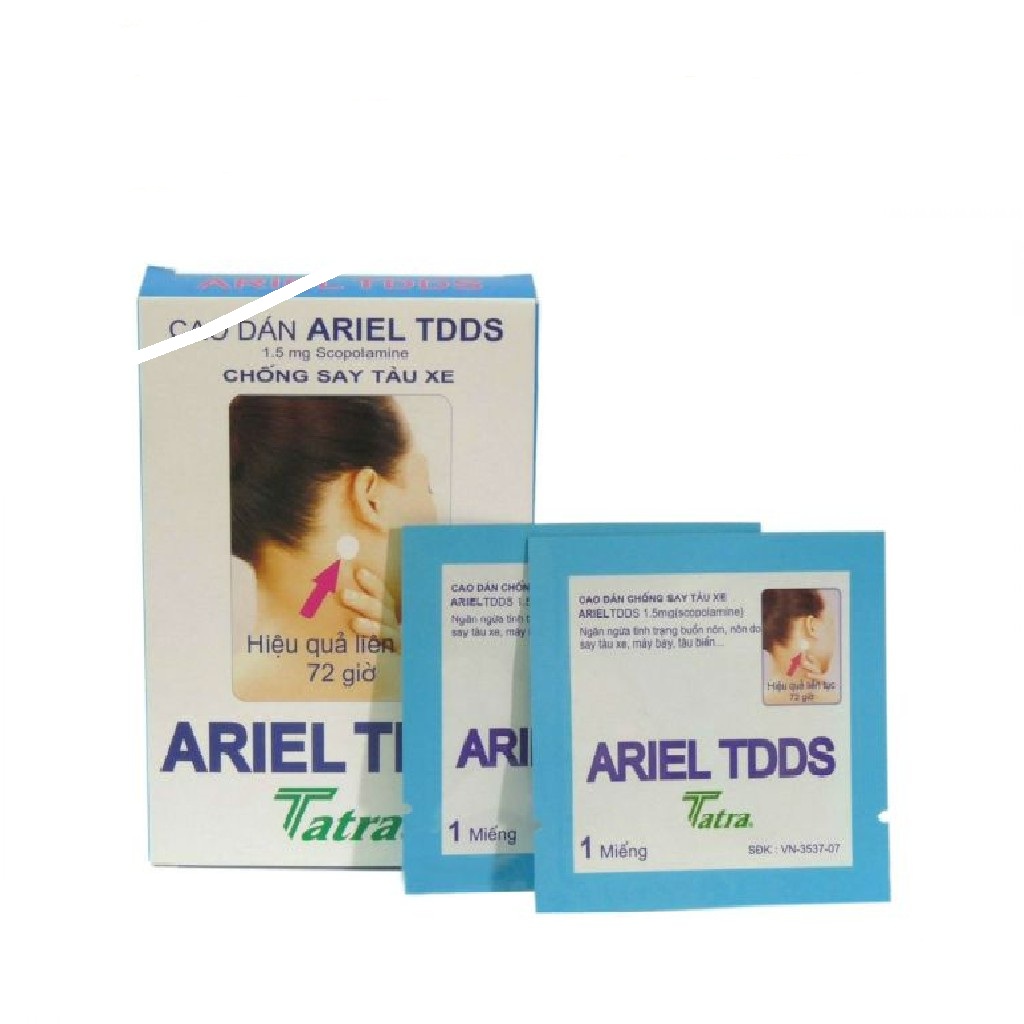 Ariel Scopolamine 1.5mg cao dán say xe Tatra (H/2miếng)