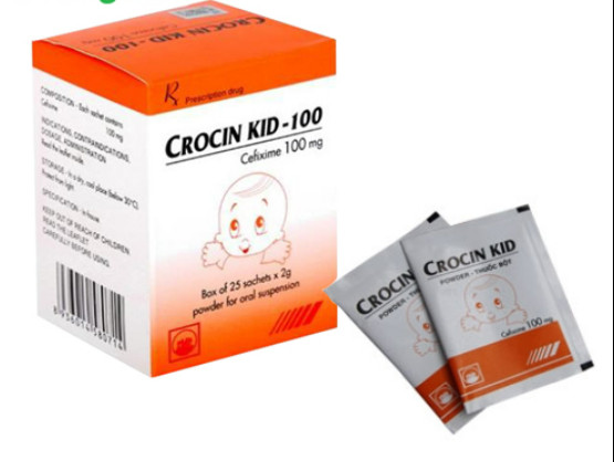 Crocin Kid Cefixim 100mg Pymepharco (H/25gói/2g) Date 08/2027