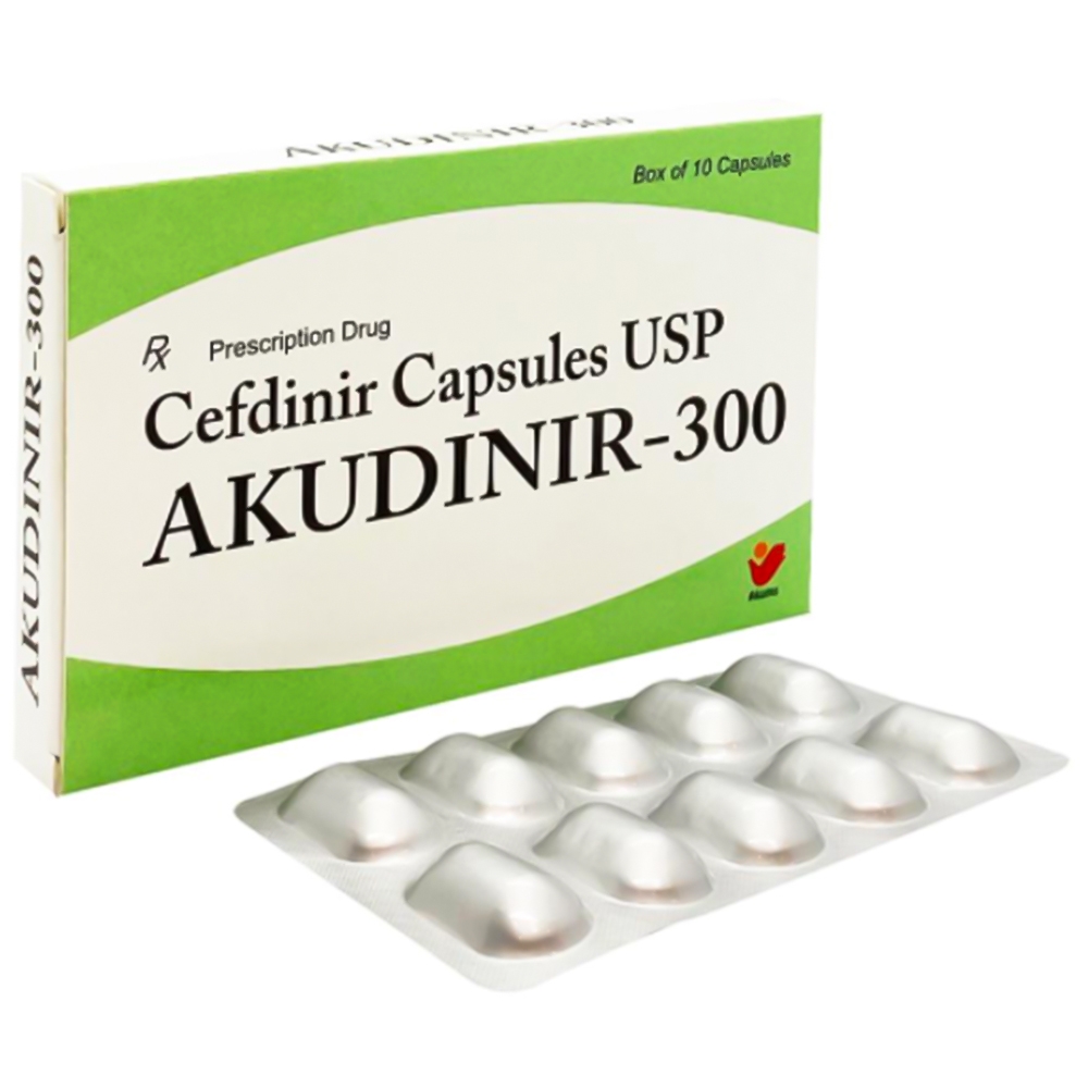 Akudinir Cefdinir 300mg Akums Ấn Độ (H/10v) date 08/2026