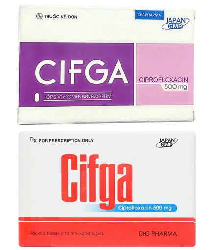 Cifga Ciprofloxacin 500mg DHG Hậu Giang (H/20v)
