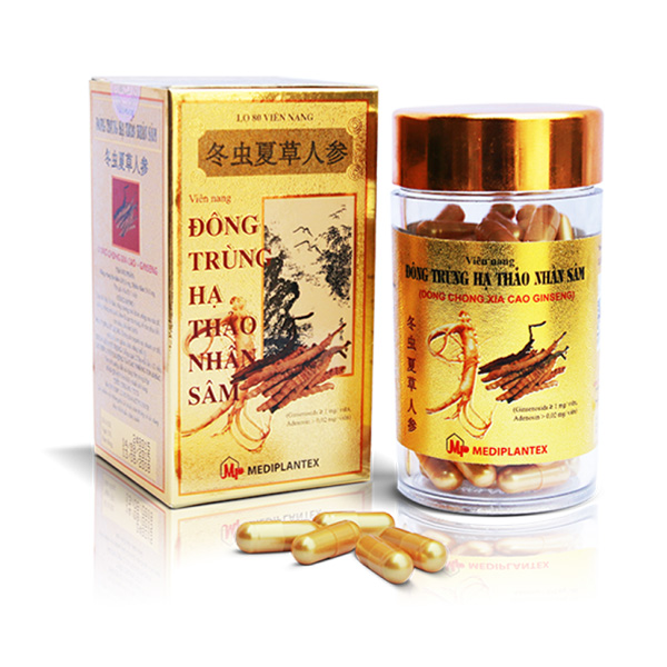 Đông Trùng Hạ Thảo nhân sâm Mediplantex (Lọ/80v) 