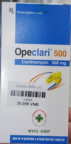  Opeclari Clarithromycin 500mg OPV (H/30v) Date 06/2027
