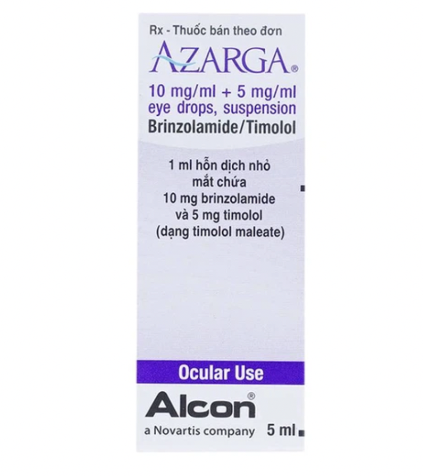 Azarga Brinzalamid/Timolol 5ml Nhỏ Mắt Novartis (Lọ/5ml) 