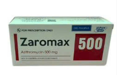 [T06402] Zaromax Azithromycin 500mg Hậu Giang (H/30v) 