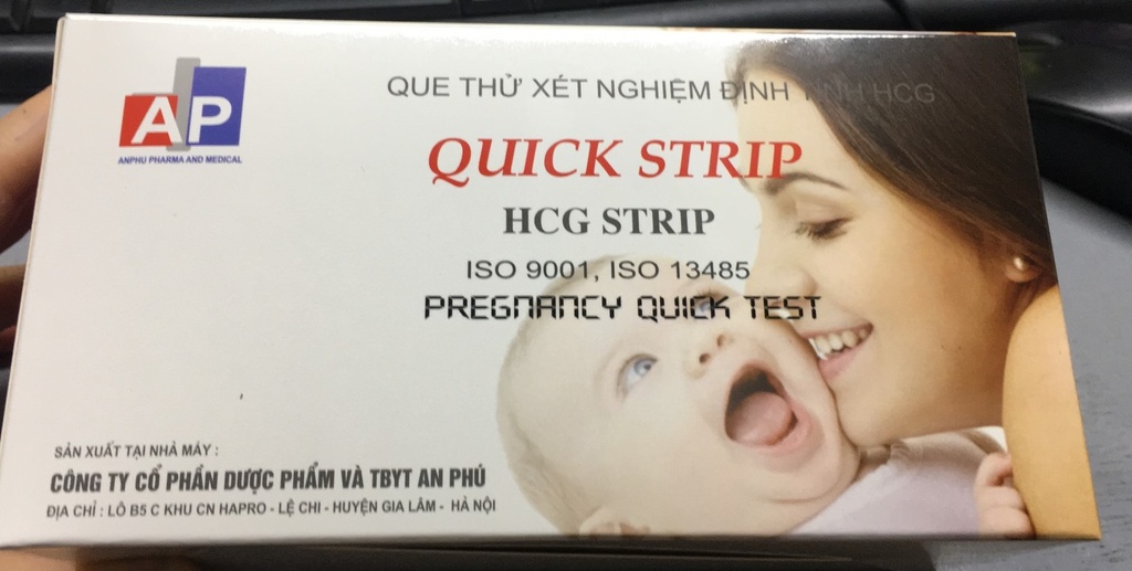 [T06572] Que thử thai Quickstrip HCG Strip An Phú (H/24 que) Date 08/2027