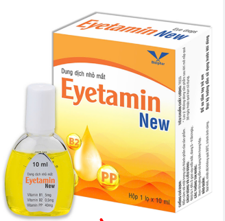 [T06624] Eyetamin New nhỏ mắt màu vàng Bidiphar (Lọ/10ml)