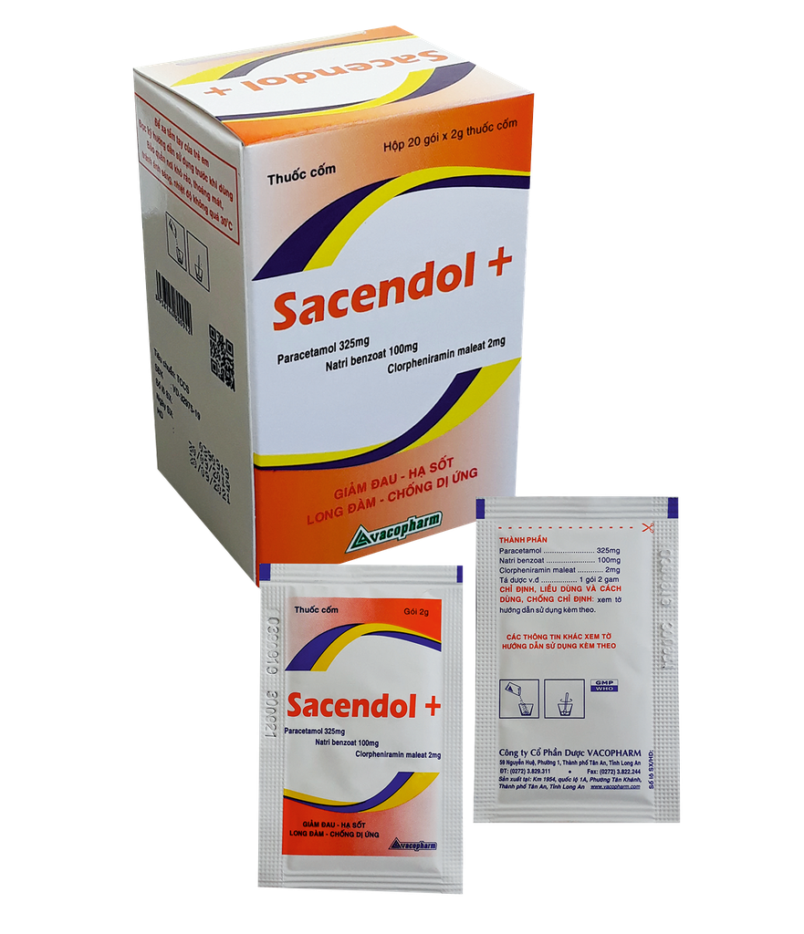 [T06996] Sacendol + paracetamol 325mg Vacopharm (H/20gói/2g)