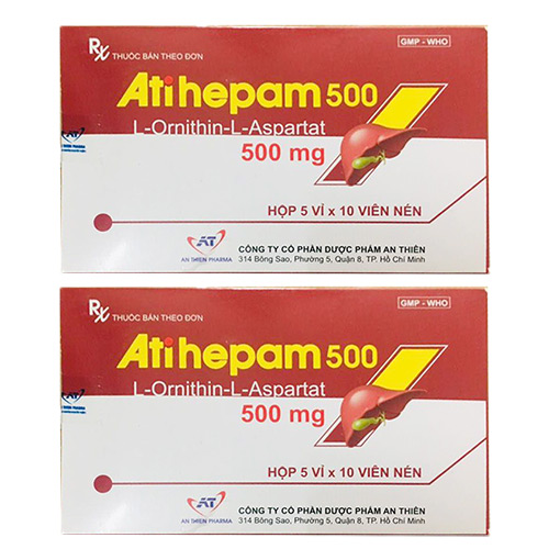 [T07355] Atihepam 500 L Ornithin L Aspartat 500mg An Thiên (H/50v) Date 06/2026