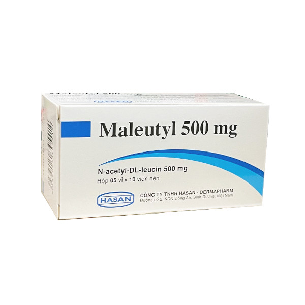[T07557] Maleutyl 500mg N-Acetyl-DL-leucin 500mg Hasan (H/50v)