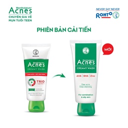 [T07591] Acnes creamy wash kem rửa mặt ngăn ngừa mụn Rohto (Tuýp/100g) 