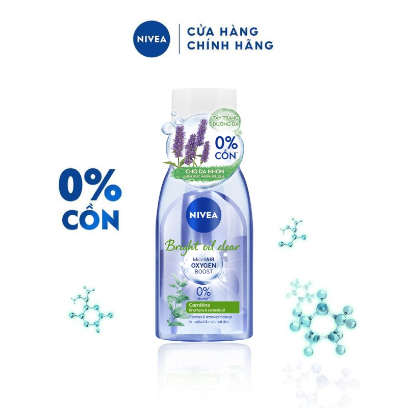 [T07811] Nước Tẩy Trang Nivea bright oil clear kiểm soát nhờn (Chai/125ml)