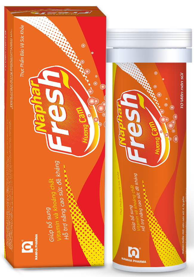 [T07878] Naphar Fresh sủi hương cam Nam Hà (Tuýp/10v) 