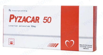 [T08098] Pyzacar 50mg Losartan kali 50mg Pymepharco (H/30v) 