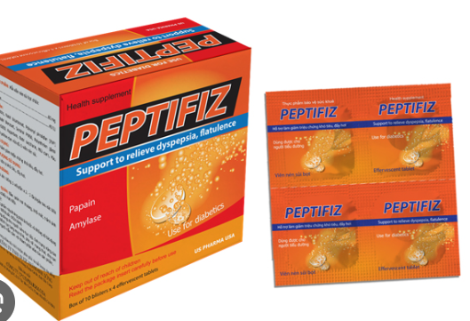 [T08342] Peptifiz viên sủi hỗ trợ giảm triệu chứng đầy hơi USA Pharma (H/40v)