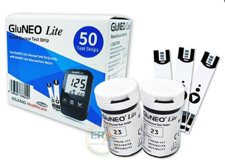 [T09449] Que thử đường huyết Gluneo Korea (H/50c) Date 10/2026