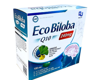 [T09589] Eco Biloba Q10 240mg Đại Uy (H/100v) Trắng 