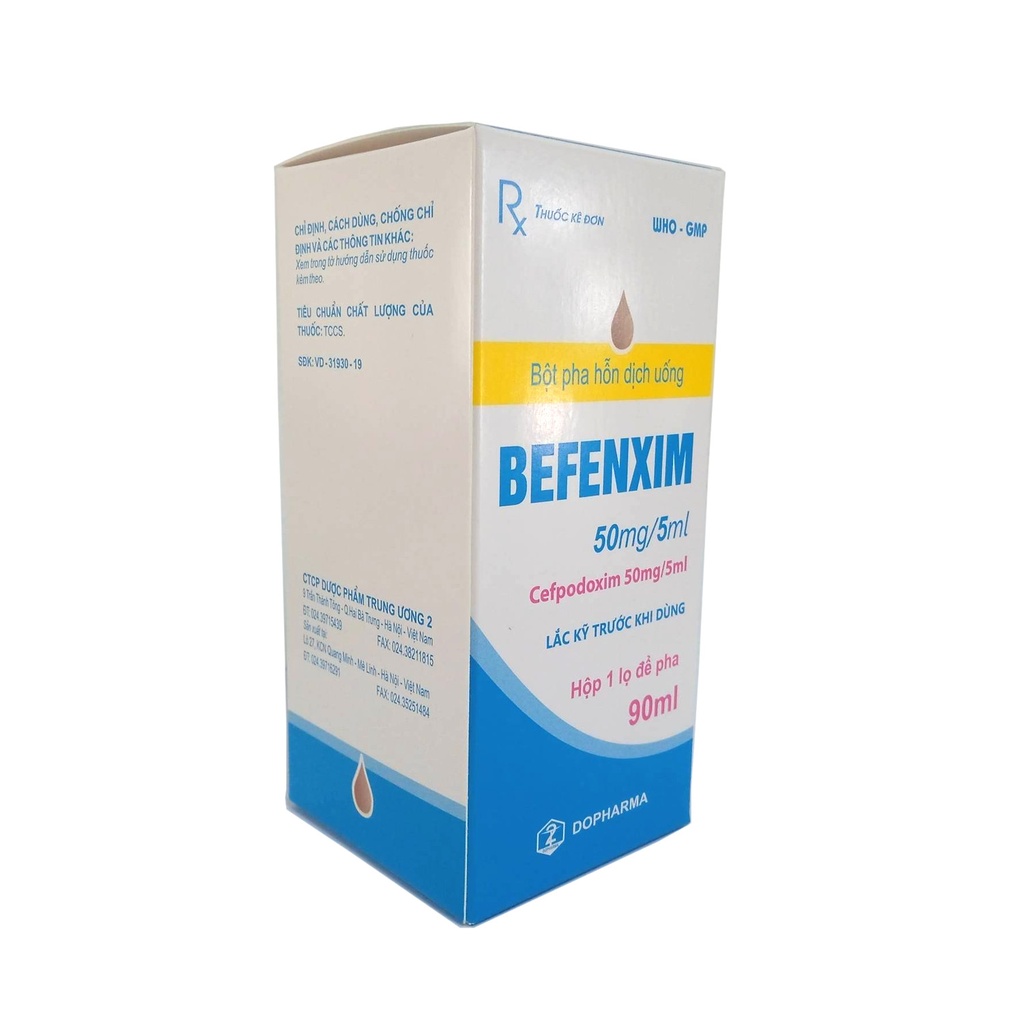 [T09732] Befenxim Cefpodoxim 50mg/5ml Dopharma (Lọ/90ml) Date 07/2027