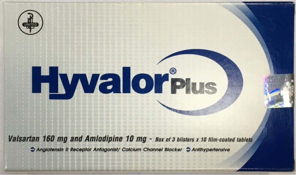 [T09903] Hyvalor Plus Valsartan 160mg/Amlodipine 10mg United (H/30v) Date06/2027