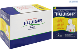 [T10819] Fujisip cao dán giảm đau Thiên ân 5cm x 7,5cm (H/20gói/10miếng) màu vàng