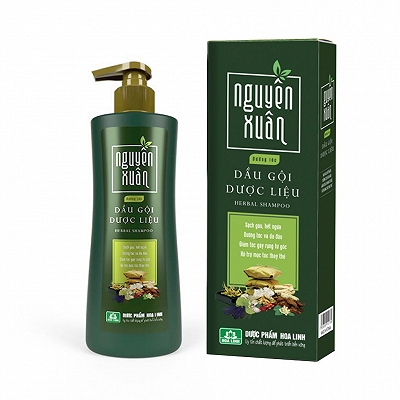 [T11002] Dầu Gội Dược Liệu Nguyên Xuân (Xanh lá)  Hoa Linh (Chai/520g) chai to