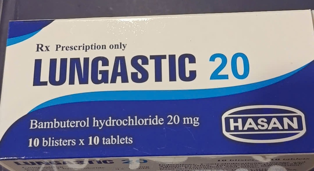 [T11725] Lungastic Bambuterol Hydrochloride 20mg Hasan (H/100v)