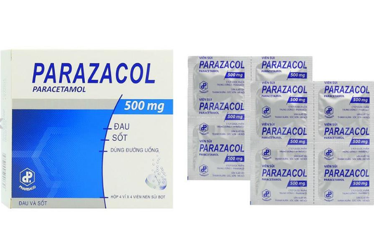 [T12497] Parazacol Paracetamol 500mg sủi Pharbaco  (H/16v)