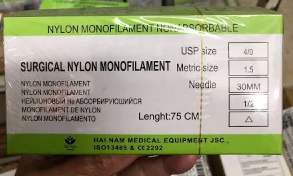 [T12681] Chỉ khâu phẫu thuật Nylon Hải Nam size 4/0 (H/12c)