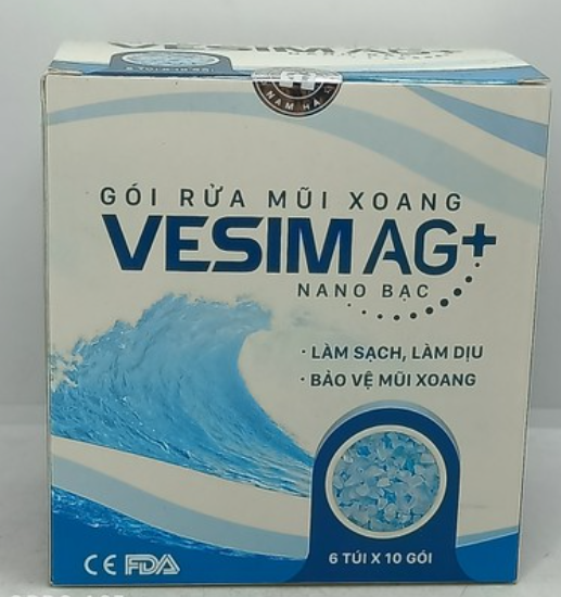 [T13077] Muối rửa mũi xoang VESIM AG+ Nano Bạc Thiên Thanh (H/6 túi/10 gói) date 05/2025