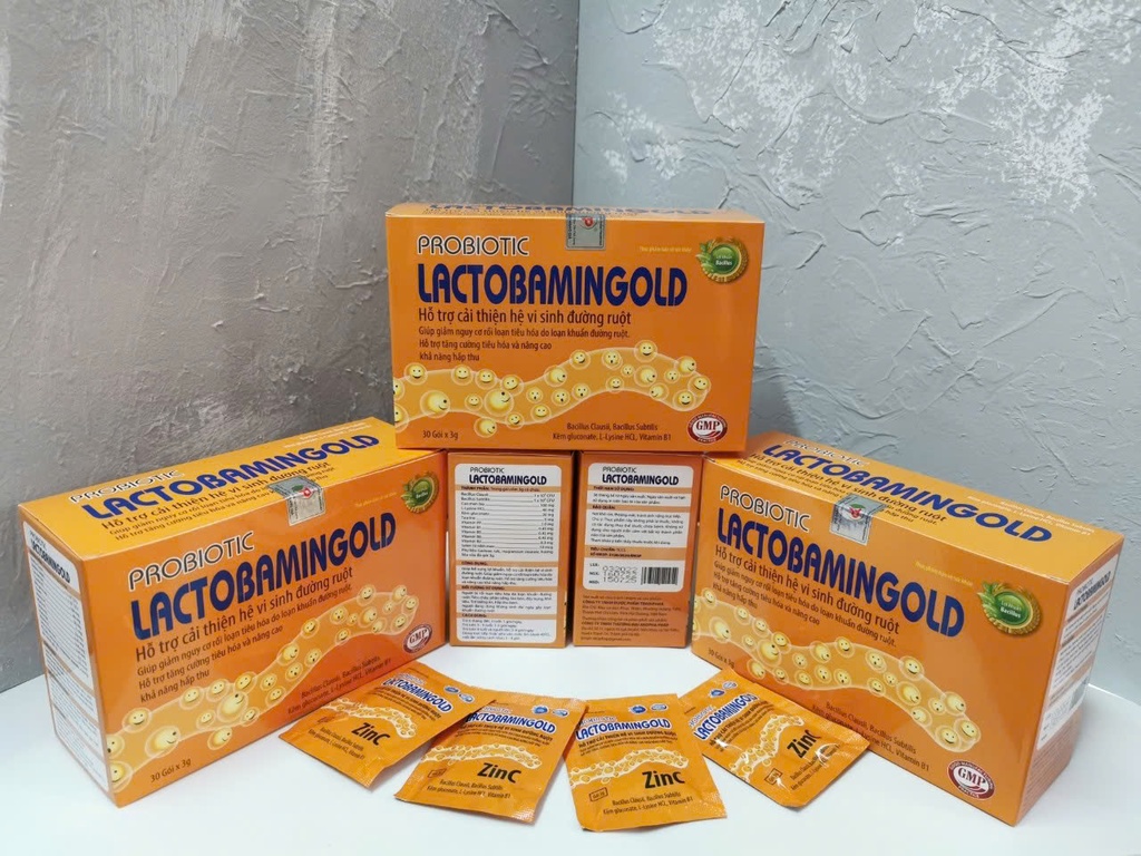 [T13110] Probiotic Lactobamin Gold Akopha (H/30gói/3g) vàng