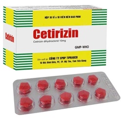 [T13696] Cetirizin 10mg Tipharco Tiền Giang (H/100v) Date 03/2027