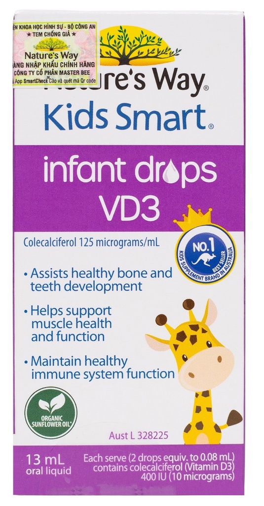 [T13994] Nature’s Way Kids Smart Infan Drops vitamin D3 (Lọ/13ml)