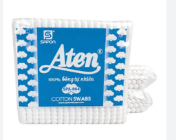 [T14205] Tăm Bông Người Lớn Aten (Bịch/12 gói) Xanh