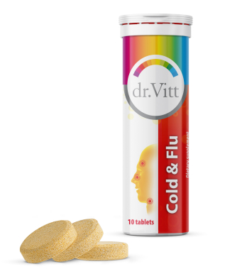 [T14516] Thực Phẩm Bảo Vệ Sức Khỏe Dr.Vitt Cold & Flu Cảm Cúm Ba Lan (Tuýp/10v) Date 02/2026