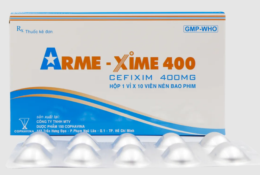 [T14718] Arme - xime Cefixim 400 mg Cophavina 150 (H/10v) Date 01/2027