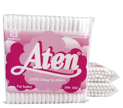 [T15143] Tăm bông trẻ em Aten (Bịch/12 gói) Hồng 