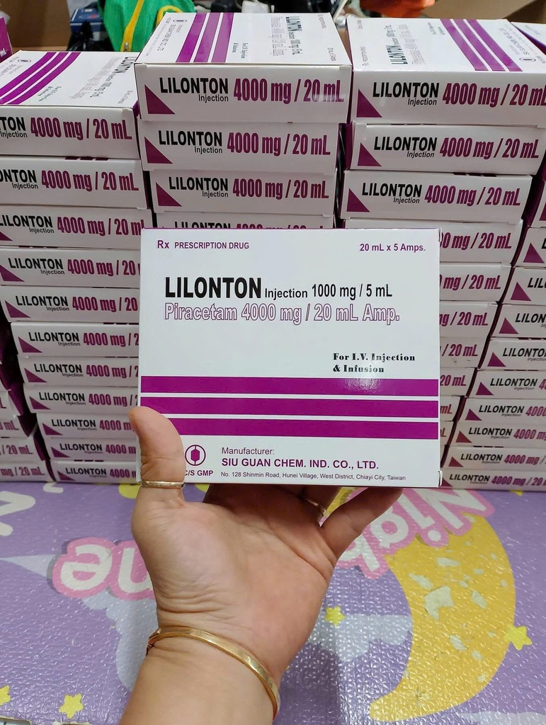 [T15184] Lilonton Piracetam 4000mg/20ml tiêm Đài Loan (H/5 ống/20ml)