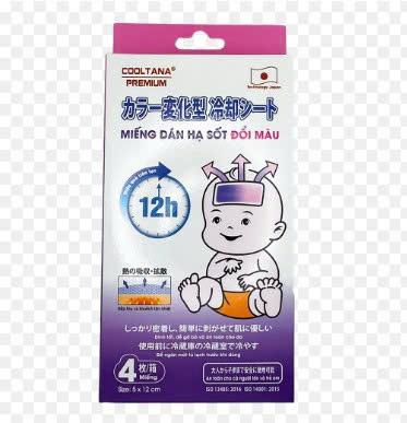 [T15194] Miếng dán hạ sốt đổi màu Cooltana Premium Tanaphar (H/4 miếng)