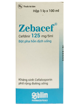 [T00025] Zebacef Cefdinir 125mg/5ml Bilim Thổ Nhĩ Kỳ (Lọ/100ml) 