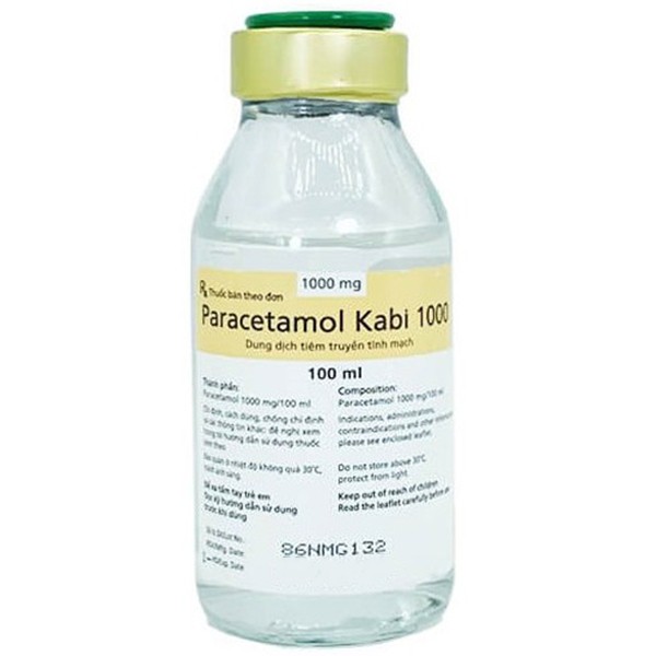[T00048] Paracetamol Kabi 1000mg Dịch truyền Bình Định (Lọ/100ml) 